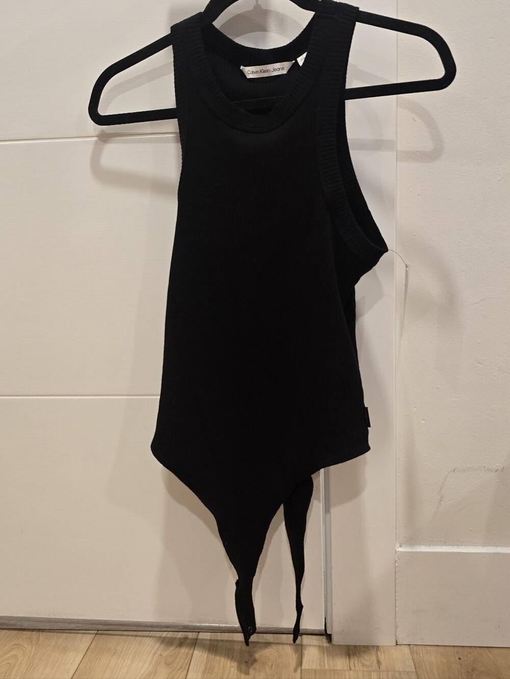 Calvin Klein Jeans Asymmetrical Ribbed Tank Bodysuit Size Medium